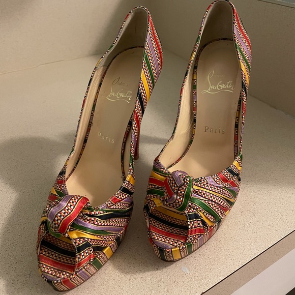 Christian Louboutin Multicolor Damas Striped Pumps 160mm - Picture 3 of 7